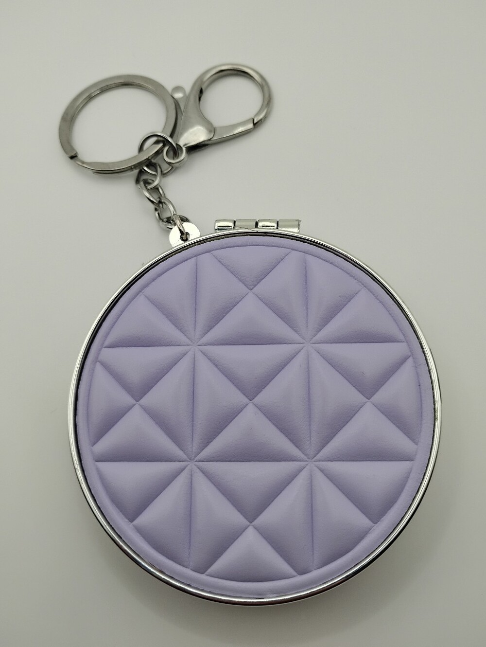 Lilac Compact Mirror Keychain with Gold Bag Charm - Picture 7 of 7